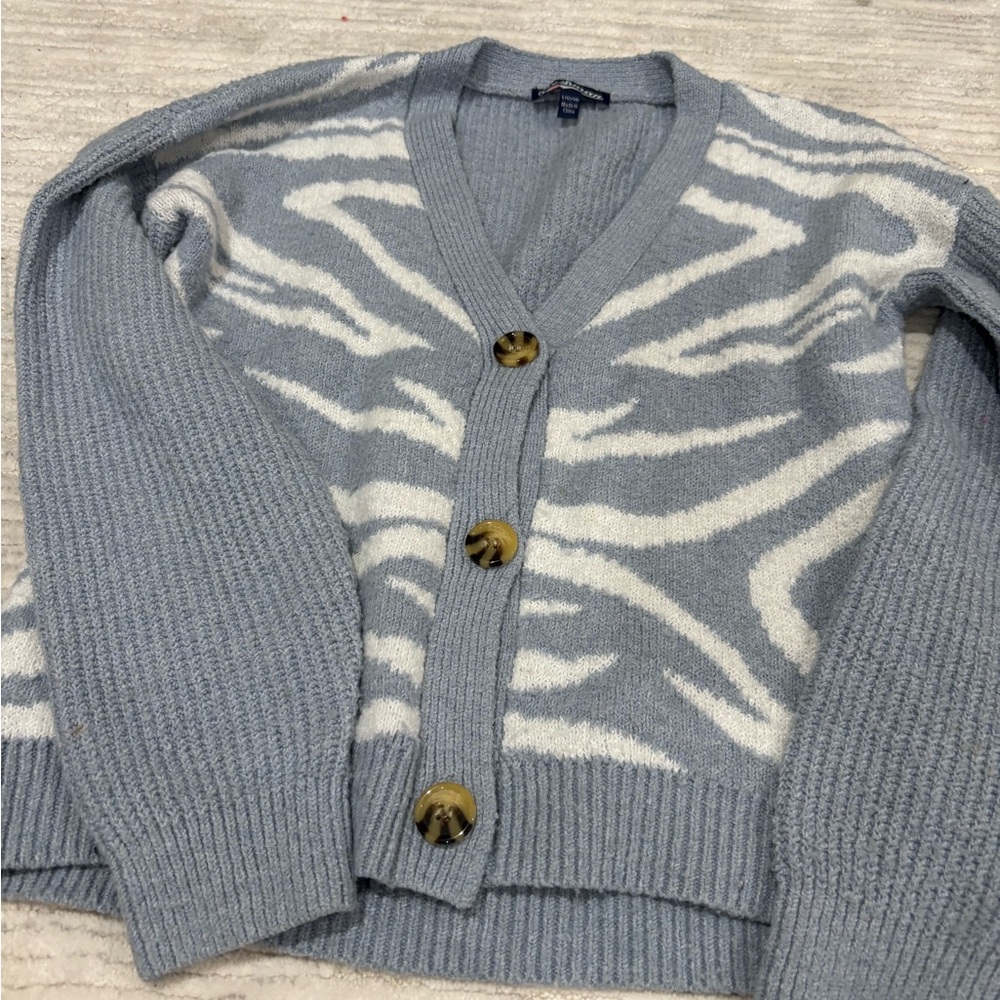 Blue and White Cardigan
